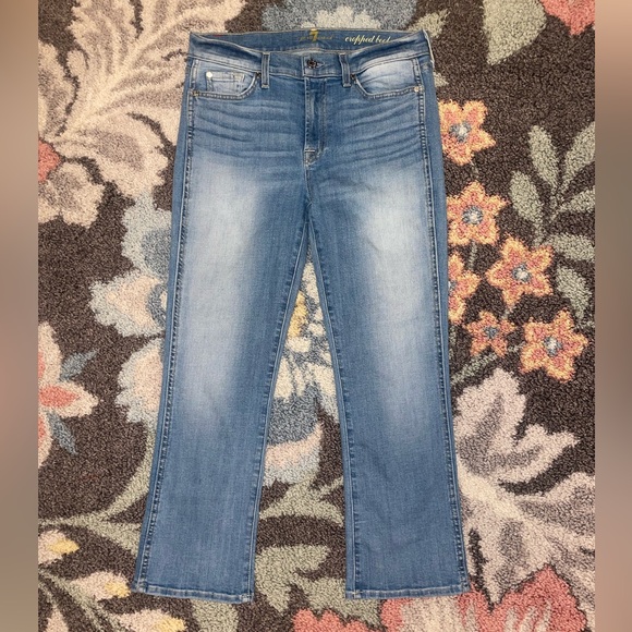 7 FOR ALL MANKIND cropped boot jeans size 30 - Picture 2 of 10